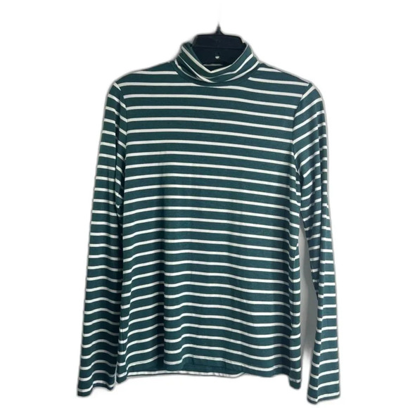 Banana Republic Threadsoft‎ Lightweight Striped Turtleneck Size Medium - Picture 1 of 7